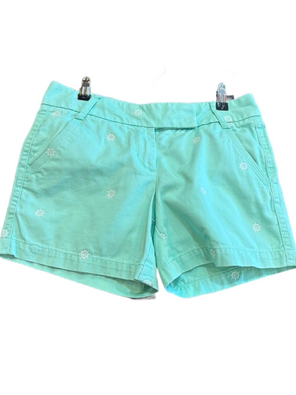 J.Crew Chino Embroidered Nautical Shorts Mint Green Size 0 - Picture 3 of 8